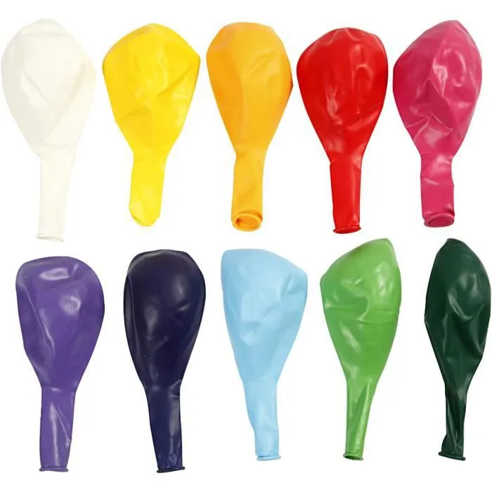 Ballons ronds en caoutchouc naturel, de couleur unie. Adaptés pour l'hélium et restent gonflés pendant env. 4 heures. réf 59173-0