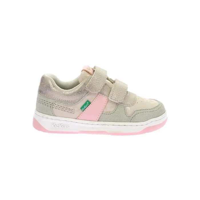 Basket Cuir  Kickers Kalido - Beige-Or-Leopard-1
