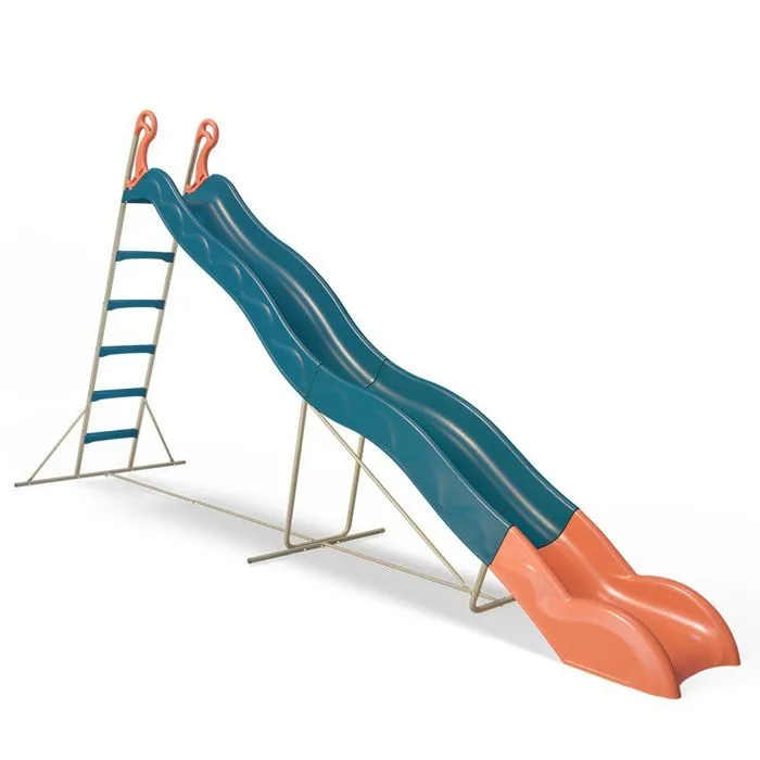 Toboggan - ALEO BY TRIGANO - Valou - 3,80 m - Bleu/corail - Pour enfants de 3 à 12 ans-0
