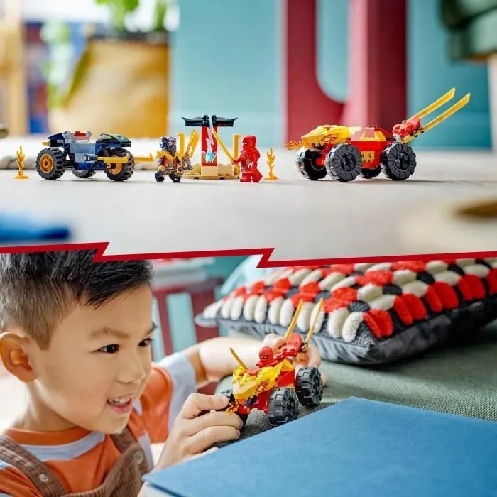 LEGO® NINJAGO 71789 Le Combat en Voiture et en Moto de Kai et Ras, Jouet Enfants Dès 4 Ans-5