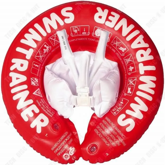 TD® bouee bebe gonflable piscine 3 mois enfant double flotteur securise siege fille garcon assis natation bras anneau bague securite-3