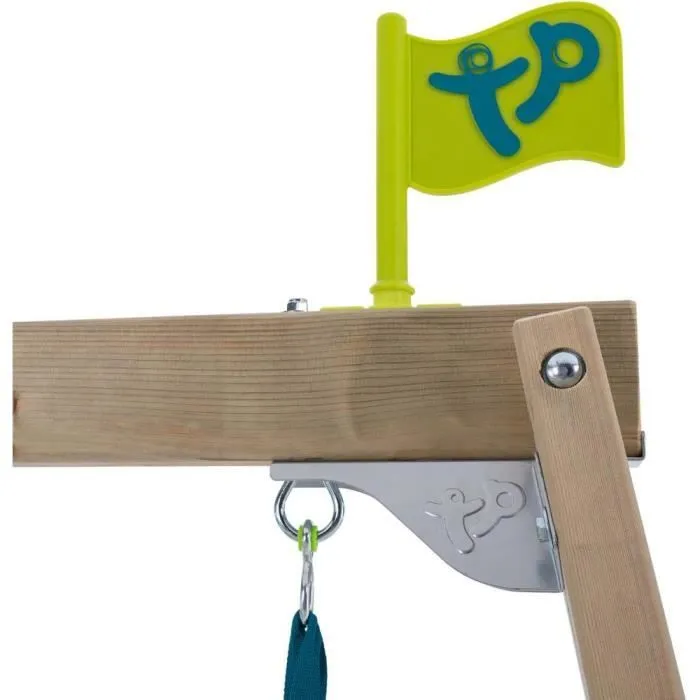 Aire de jeux en bois avec glissière et portique Castelwood-3