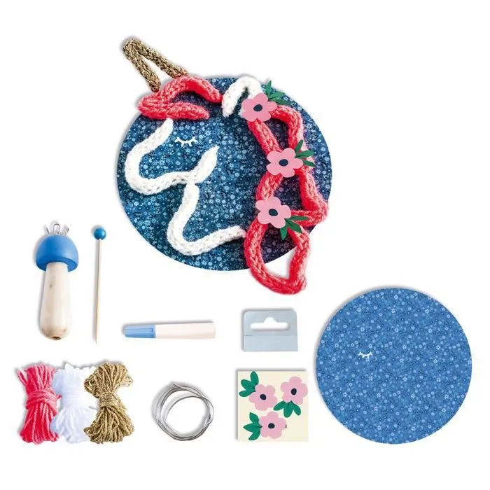 Kit créatif - JANOD - Tricotin La Licorne - Enfant - A partir de 8 ans - Rouge-1