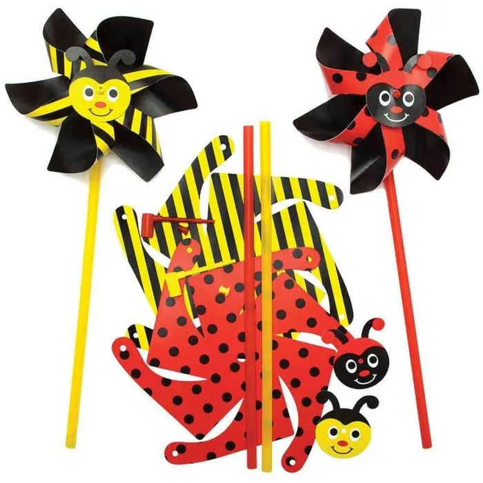 Baker ross - FC785 - Moulin a Vent Coccinelle et Bourdon - Lot de 6, Activites Manuelles pour Enfants ()-0