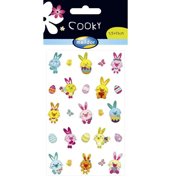 Gommettes 3D - MAILDOR - Lapin - Autocollants pour enfants et adultes - 7.5 x 12 cm - 18 x 16.2 mm-0