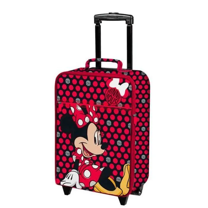 Valise semi-rigide - Disney - Minnie Trolley - Rose - 33,5x53x18 cm - 4 roulettes - Déperlant-0