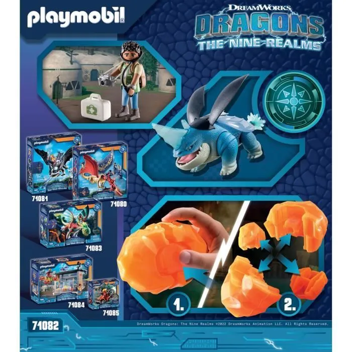 PLAYMOBIL 71082 Dragons Plowhorn & D'Angelo, Dragons Nine Realms, Dès 5 ans-7