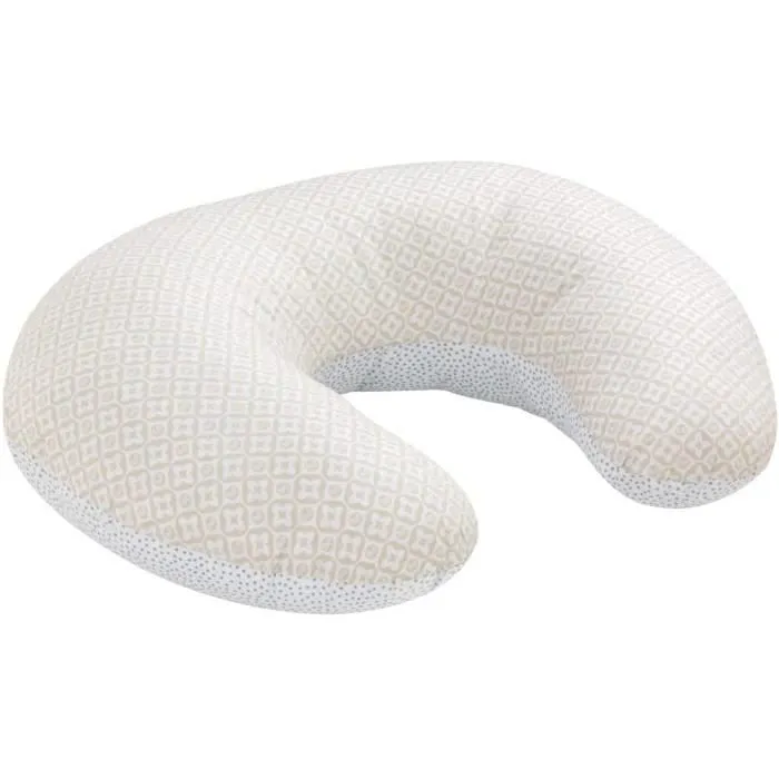 Bellochi Coussin D'allaitement avec Housse Coussin Allaitement 40x60 cm - 100% Coton - Beige Dots-0