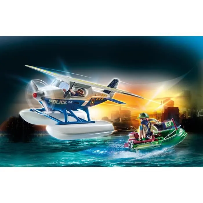 PLAYMOBIL - 70779 - Hydravion de police et bandit - Bleu - Playmobil City Action - 33 pièces-3