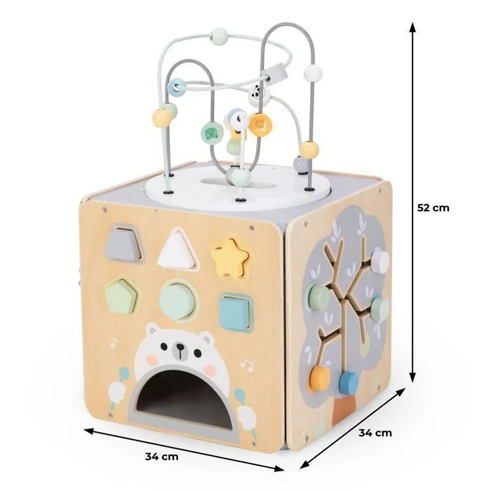 Cube D'activités pour bébé Mamabrum - Jouet en Bois Montessori- Boucle Motorisée, Trieur de Formes, Labyrinthe - Rotatif- Éducatif-2