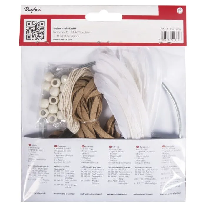 Kit DreamCatcher Attrape-rêves 17x33cm beige/brun-1