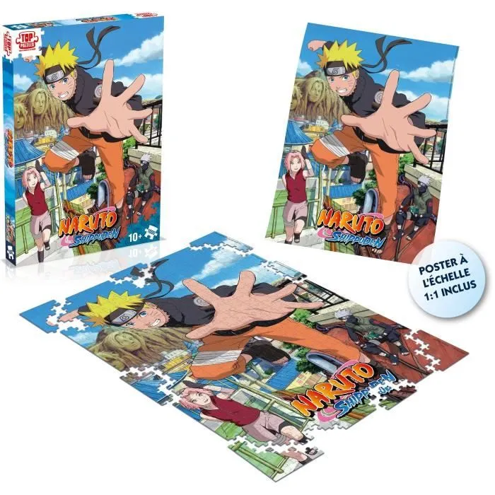 Puzzle Naruto Shippuden Retour à Konoha 1000 pièces - Winning Moves - Dessins animés et BD - Adulte - Bleu-1