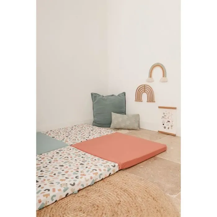 Tapis d'éveil Malin - TINEO - Tapis évolutif multifonction 3-en-1 - 120 x 120 cm - Géométrique / Animaux rigolos-8