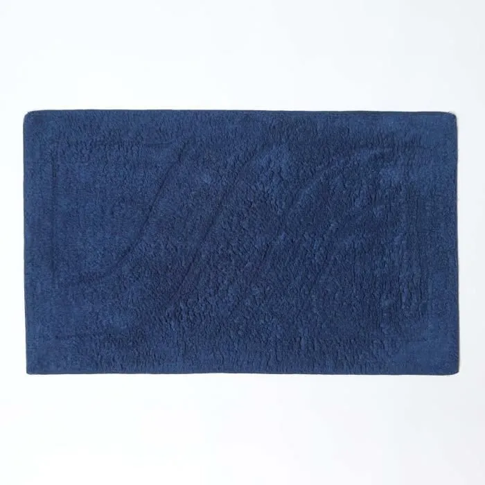 Tapis de bain pur Coton haut de gamme 2 pièces Bleu Roi-1