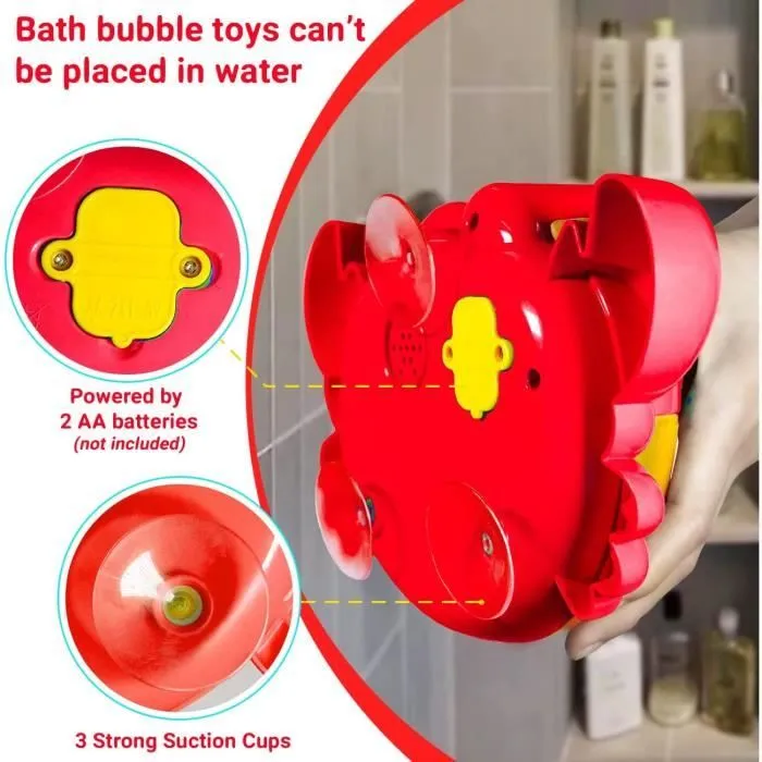 Jouets de bain pour bébé,Machine à bulles de crabe avec musique, jouets de bain pour tout-petits,garçons, filles, souffleur à bulles-2