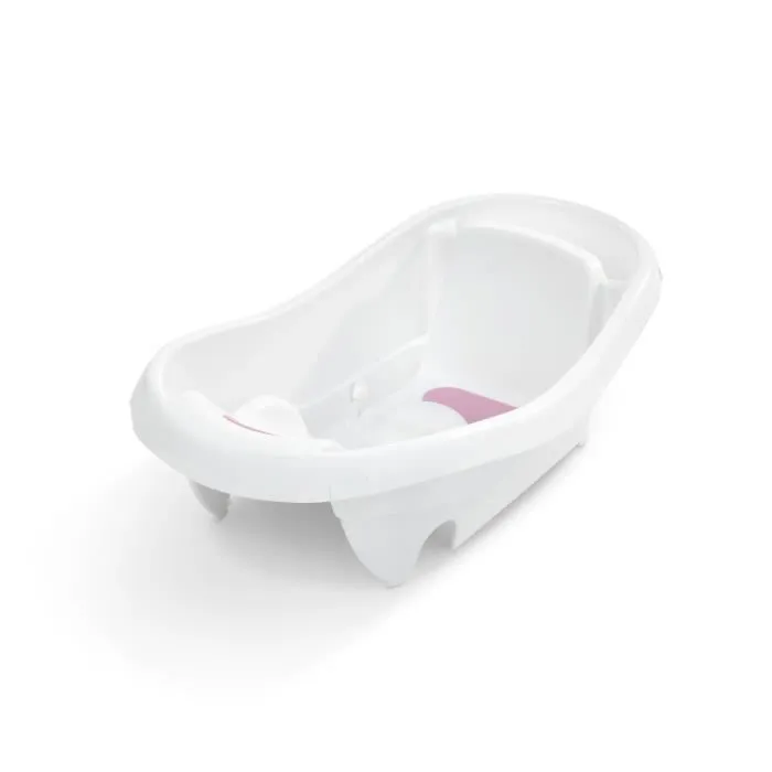 INGENUITY Baignoire bébé évolutive Deluxe rose, de la naissance jusqu'à 3 ans avec hamac bébé inclus-0