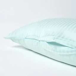 Taie d'oreiller spécial oreiller cervical en coton égyptien 330 fils Forme V bleu ciel-2
