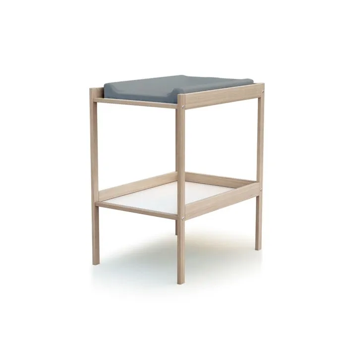 WEBABY Table à langer 1 étagère en bois  Hêtre Brut - Taille unique-0
