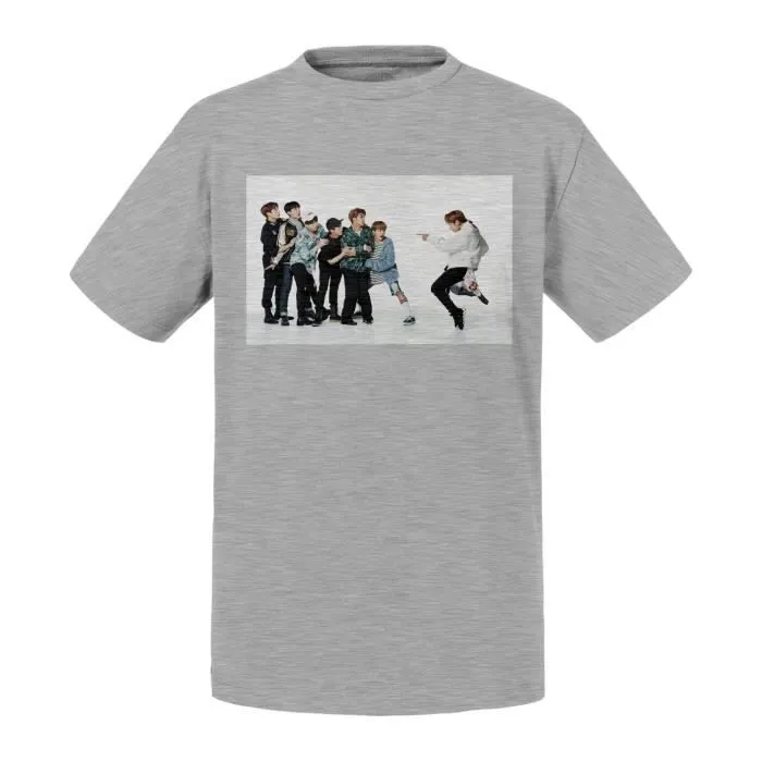 T-shirt Enfant Gris BTS Jeon Jungkook Jimin Kpop Stars Coree-0