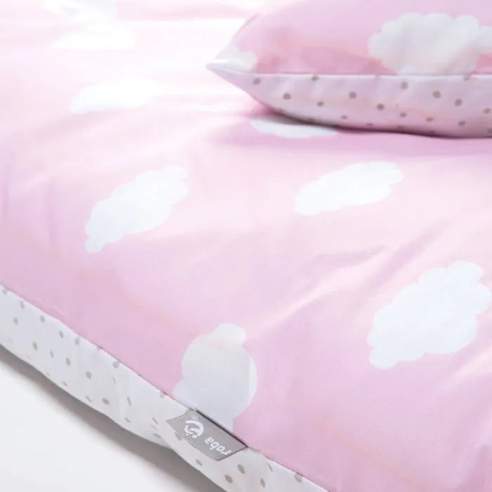 Parure de lit Bébé Kleine Wolke - ROBA - Nuage Rose - 100x135 cm + 40x60 cm-2