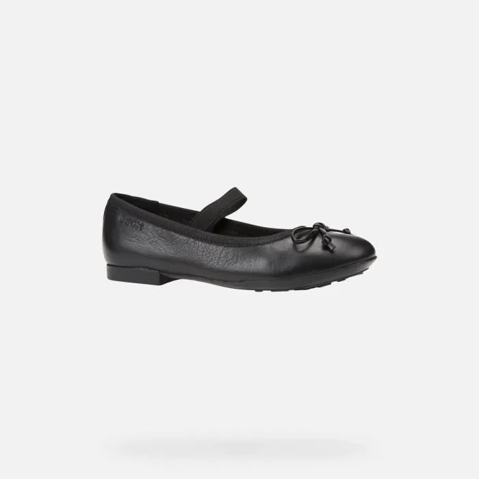 Ballerines enfant Geox JR PLIE en cuir noir - respirantes et confortables-2