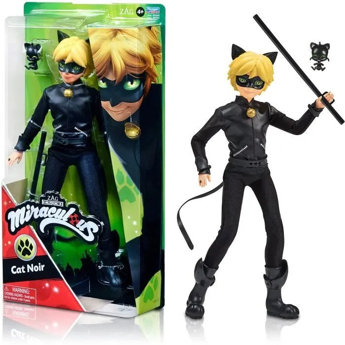 Poupée Chat Noir - Miraculous - Les aventures de Ladybug et Chat Noir - Jouet pour Enfant - PLAYMATES-1