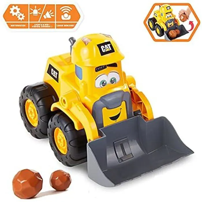 Engin de Chantier - CATERPILLAR - Chargeur Frontal 25 cm - Jaune - Sons et Lumières - Pour Enfants 4 ans+-0