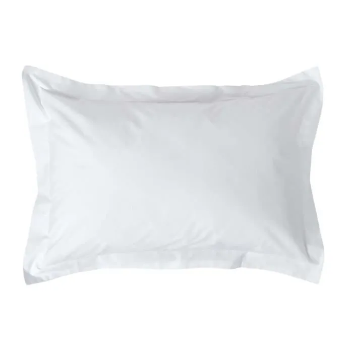 Taie d'Oreiller rectangulaire coton égyptien Blanc 200 fils 50 x 75 cm-0