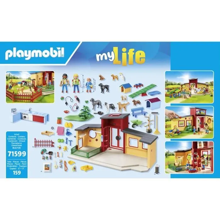 PLAYMOBIL 71599 Pension des animaux avec soigneurs et enfant, My Life, 72 pièces, Dès 4 ans-7