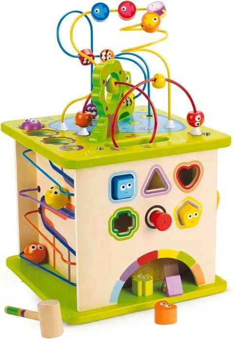 Cube d'activité Country Critters Hape - Jouet d'éveil en bois pour bébé de 12 mois et plus-5