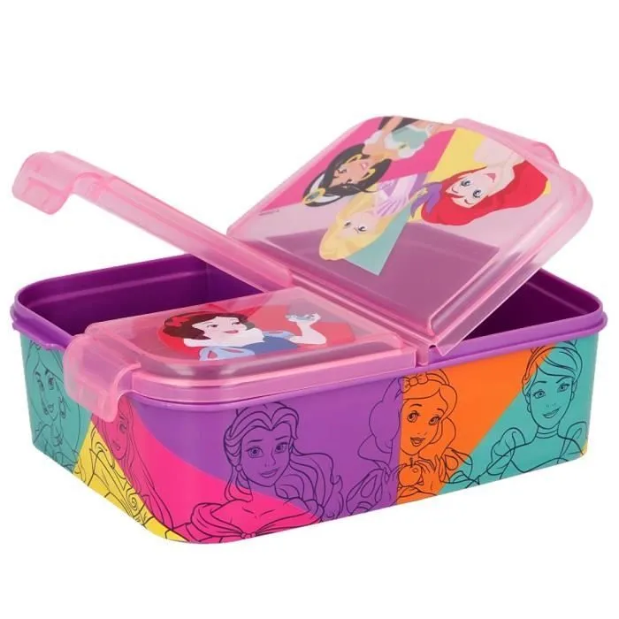 Boîte à Repas - STOR - Disney Princess - 3 Compartiments - Rose - Click-Up-1