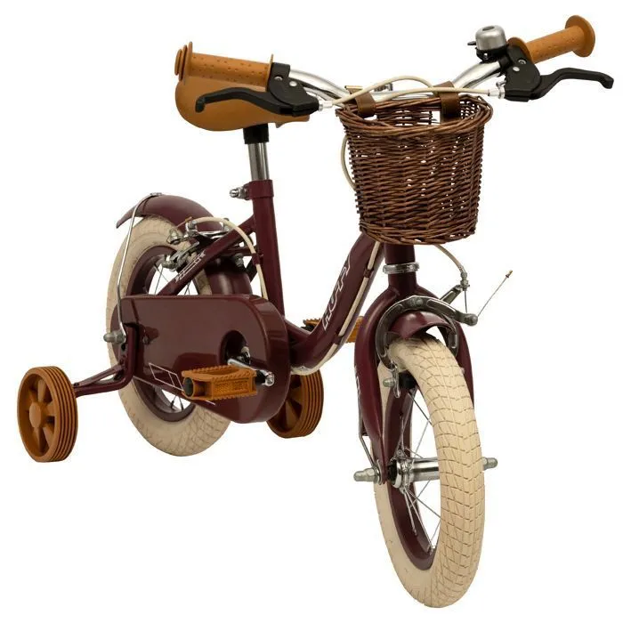 Vélo Enfant Fille - Huffy - Vintage 12 Pouces - Bordeaux - Panier - Sonnette-3