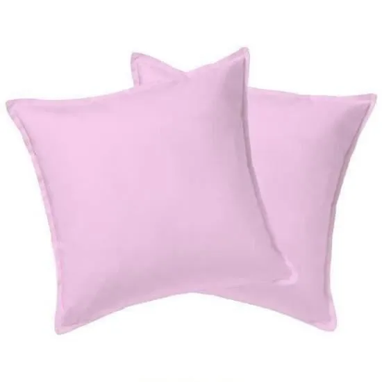 Lot de 2 taies d'oreiller 63x63cm - ROSE PALE 100% coton 57 / fils HOMEROKK-0