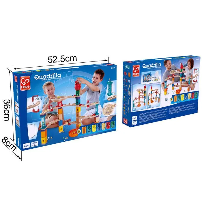 Circuit de billes en bois Quadrilla - HAPE - Castle Escape - 102 pièces - Tour rotative-3