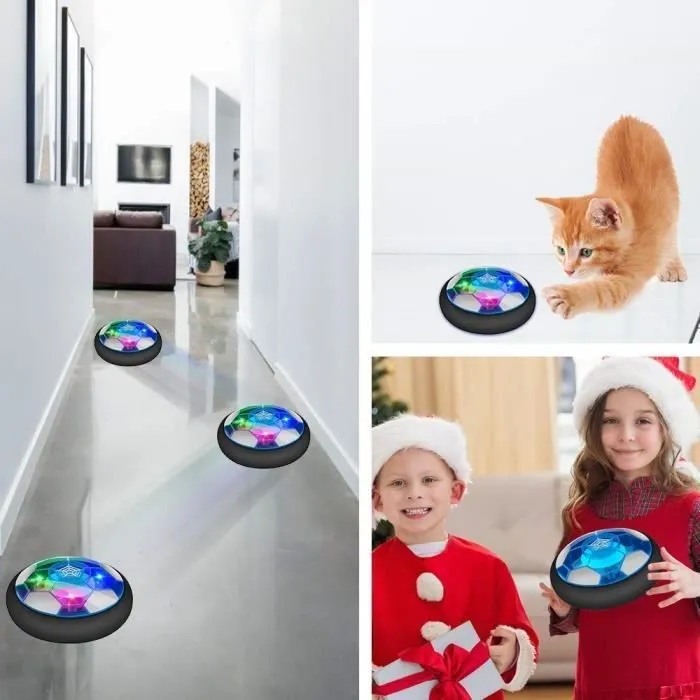 Air Power Football, Jouet Enfant Ballon de Foot Rechargeable avec LED Lumière Hover Soccer Ball Jeux de Foot Cadeau d'anniver-3
