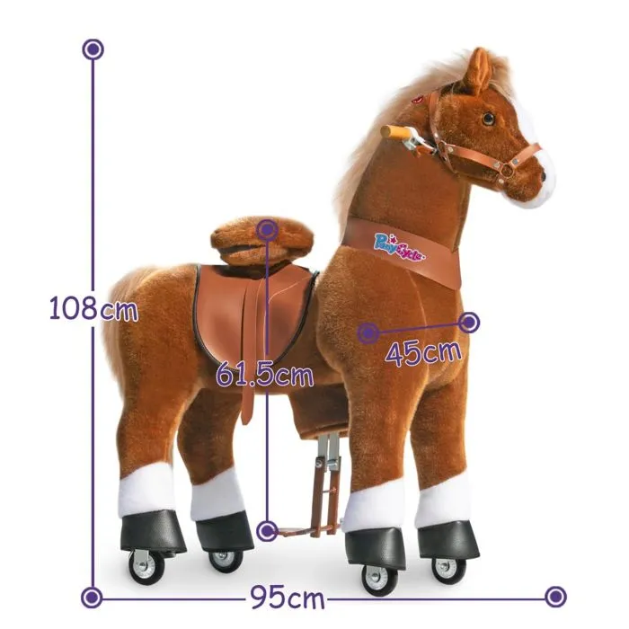Poney marron avec sabots blanc-1