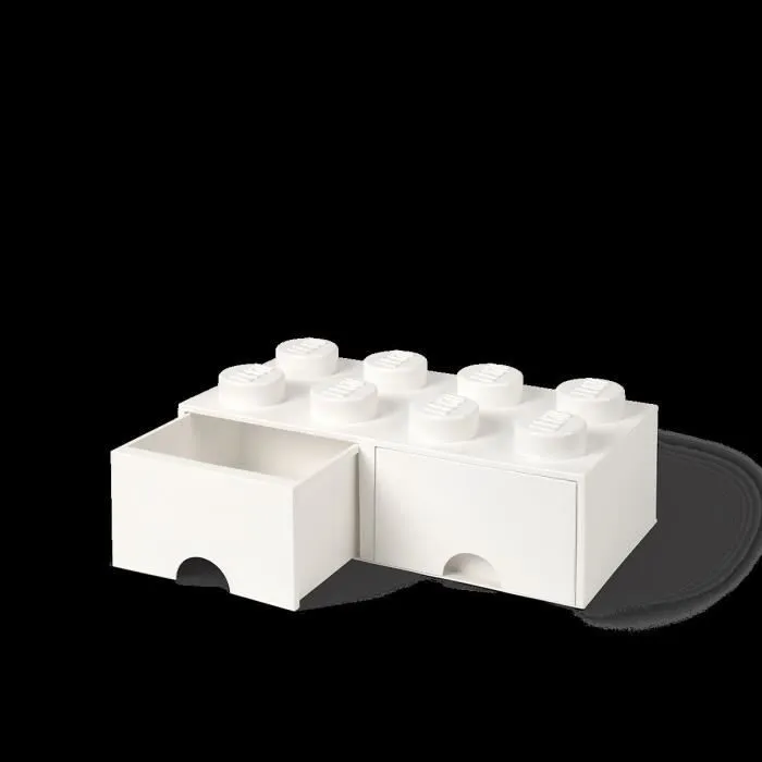 Boîte de rangement - LEGO - Brick 8 - 2 tiroirs - Empilable - Blanc-2