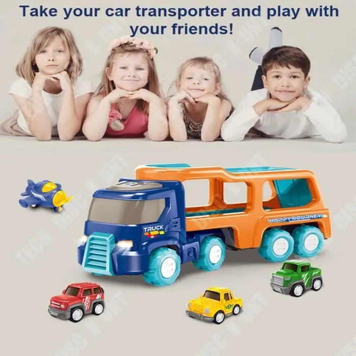 TD® Jouets voiture conteneur Stockable Enfants Grande Plastique Modèle de véhicule d'ingénierie de simulation Jouets pour garçons-3