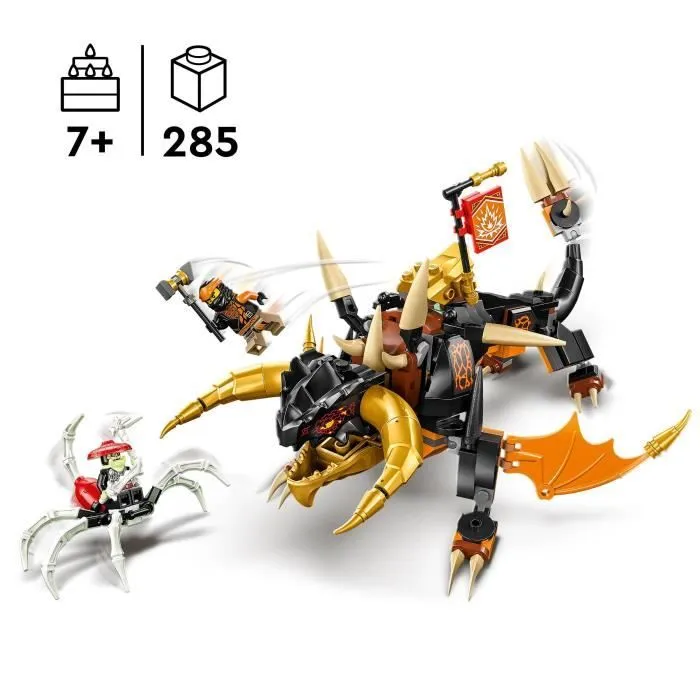 LEGO® NINJAGO 71782 Le Dragon de Terre de Cole – Évolution, Jouet avec 2 Minifigurines-2