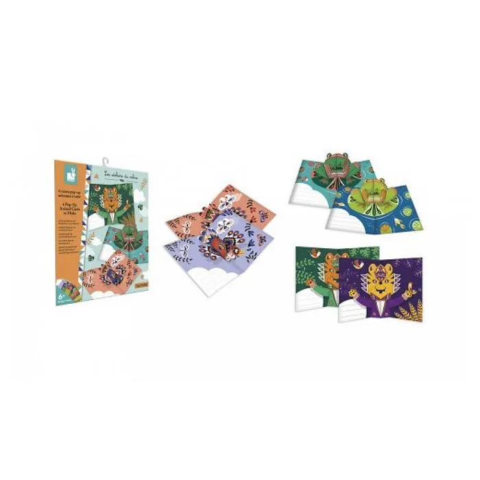 Cartes Pop up - JANOD - J07987 - Animaux à créer - Multicolore - À partir de 3 ans-1