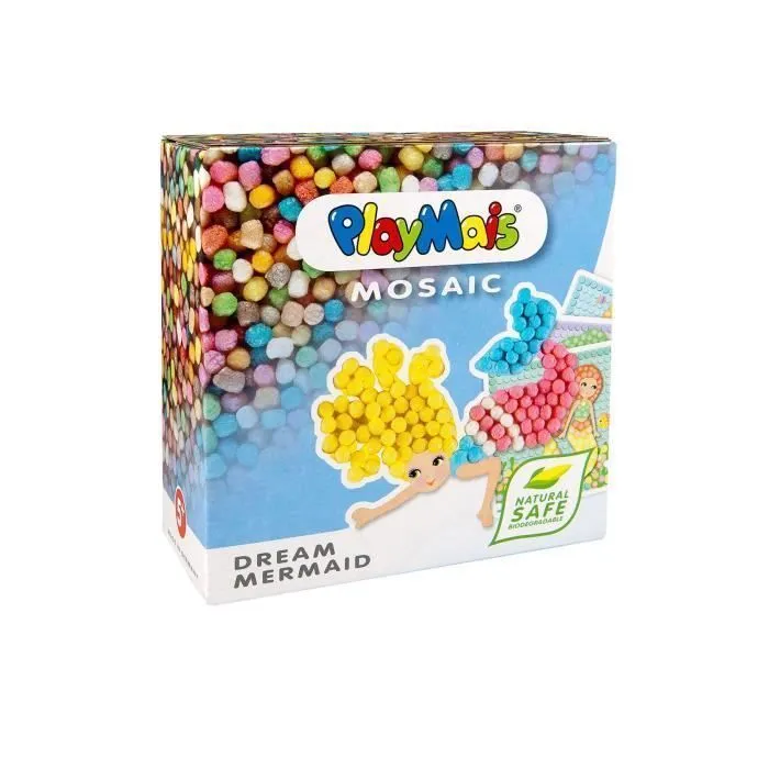 Mosaïque PlayMais - PlayMais - Sirène - 2300 flocons - 6 cartes à décorer - Multicolore-1