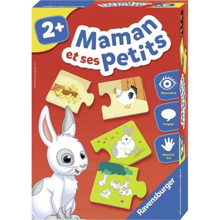 Jeu éducatif Maman et ses petits, Découverte des animaux, Dès 2 ans, Ravensburger-0