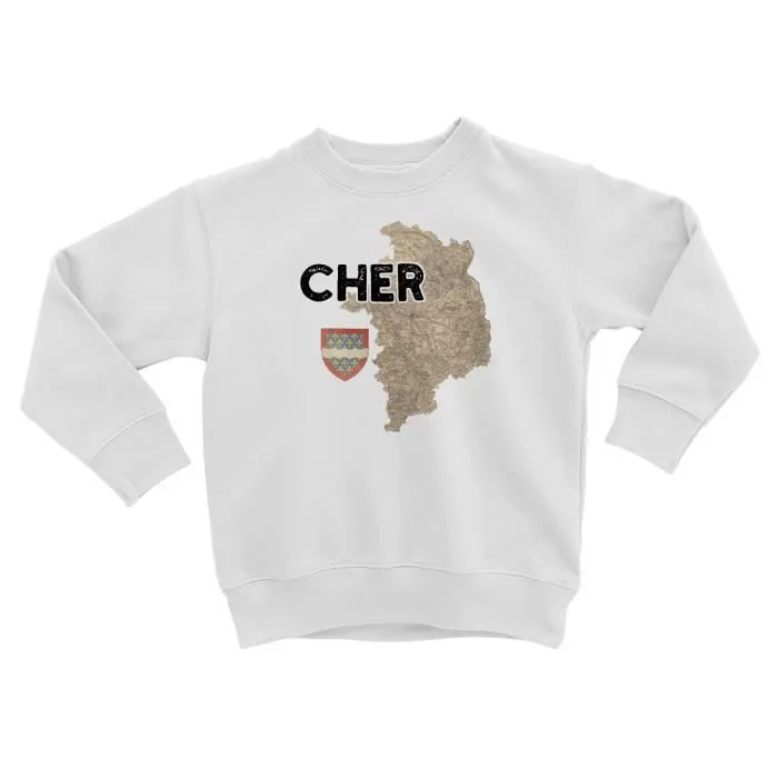 Sweatshirt Enfant Cher 18 Département Bourges Carte Ancienne Rare-0
