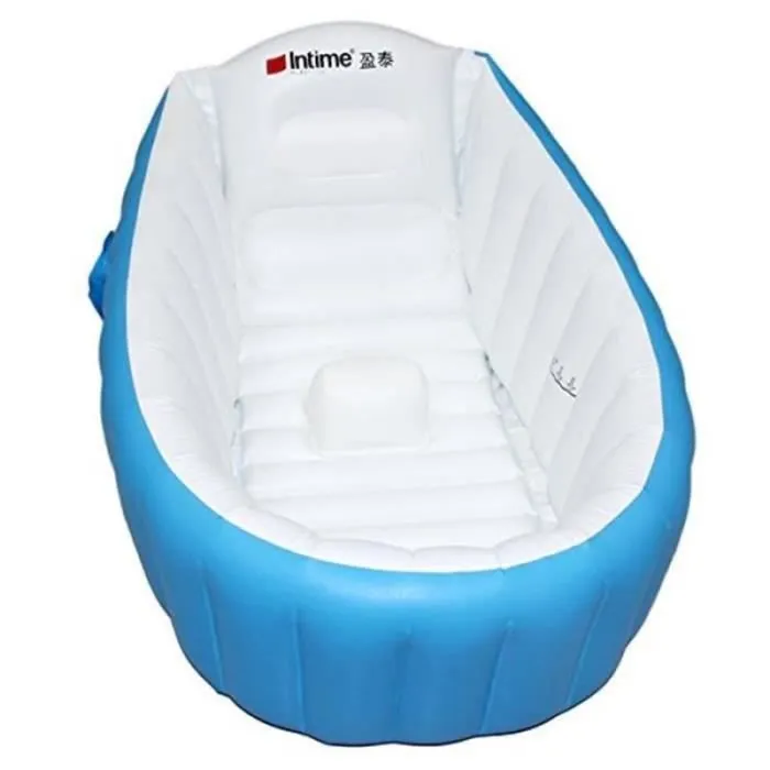 BAIGNOIRE Baignoire Gonflable Piscine Gonflable Bassine pour Enfant et Bébépour 0-4 ansSécurité et Portable avec gonfleurBleu-2