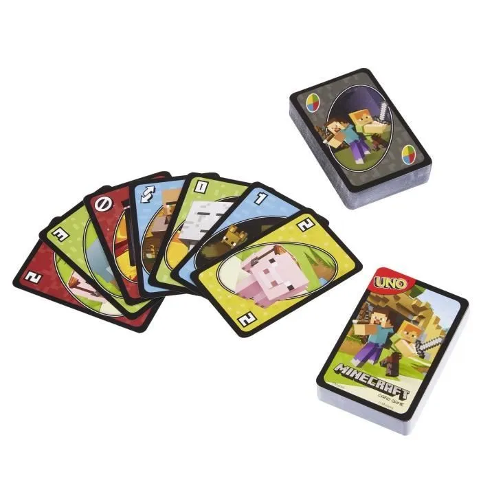 Mattel Games - Uno Minecraft - Jeu de cartes - Dès 7 ans - UNO - FPD61-6