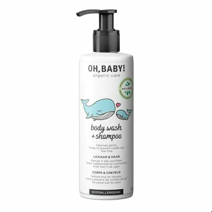 Oh, Baby! Gel Douche & Shampoing Bio Bébé 2 en 1 – 250 ml – Soin Ultra-Doux Sans Savon – Peau et Cheveux Sensibles-0