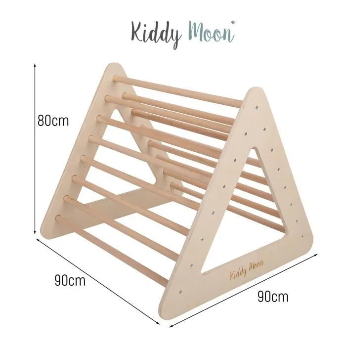 Échelle Gymnastique d'Escalade Pikler pour Enfants KiddyMoon - Naturelle - 90x80x90 cm-3