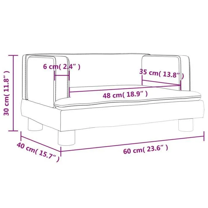vidaXL Canapé pour enfants crème 60x40x30 cm similicuir, mini canapé, mini canapé-chaise, mini canapé pour enfants, canapé 3196325-3