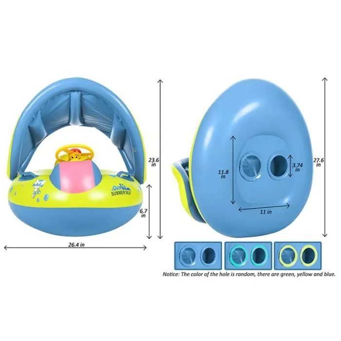 Siège De Piscine Gonflable pour Bébé - FOLAYA - Modèle Siège - Vert - 6 mois et plus - PVC-2