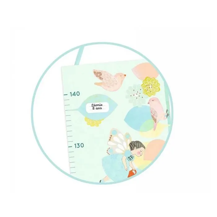 Toise murale pour enfant - DJECO - DD04052 - Illustrations printanières - Graduée de 60 cm à 1,40 m-2